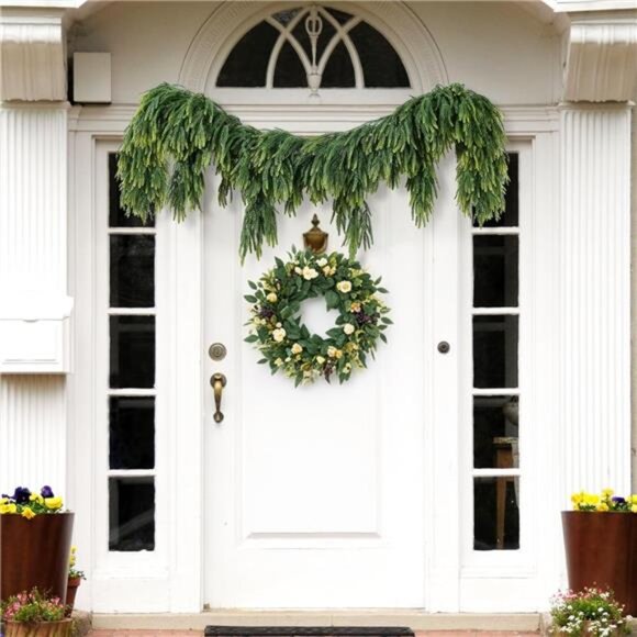 Christmas Garland for Mantle Outdoor - Decoraitons with Light 6ft Prelit - Picture 5 of 8